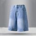 Retro High-Waisted Denim Shorts For Women – Vintage Wide Leg A-Line Mid-Length Summer Shorts_mkmklike.com