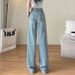 Women's High-Waisted Slim Fit Jeans Summer Thin Loose Wide Leg Pants Straight Leg Petite New Style 2026_mkmklike.com