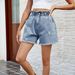 Women's Clothing Summer New Washed Elastic Waist Denim Flower Bud Shorts Trend_mkmklike.com