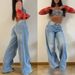 Women's Clothing High-Waisted Straight Leg Jeans Retro Loose Fit Denim Pants Long Wide Leg Spring/Autumn Fashion_mkmklike.com