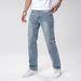Men's Stretch Skinny Jeans Multi-Layered Design Slim Fit Blue Trousers Suitable For All Seasons_mkmklike.com