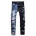New 2025 Autumn Punk Ripped Letter Print Slim Fit Stretch Skinny Men's Jeans 3538_mkmklike.com