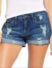 Trendy Girl Closet Trendy Girl Closet European And American Foreign Trade Cross-Border Source Stretch Ripped Cuffed Denim Shorts For Women_mkmklike.com