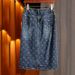 Women's Clothing Love jacquard fashionable denim skirt for women spring and summer new casual versatile design slit hip skirt_mkmklike.com