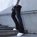 HME Men's Slim Fit Jeans Fleece Lined Thickened Frayed Edges High Street Style Slightly Flared Pants European American Cross Border TikTok_mkmklike.com