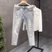 Men's Summer Thin Ripped Jeans Trendy Brand Slim Fit Korean Style Stretchy Casual Cropped Pants_mkmklike.com