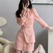 ELLE Pink Denim Women's Autumn New Small Size Workwear Dress Fashionable And Stylish Design_mkmklike.com