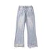 Men's Trendy Cleanfit Ripped And Splatter Painted Jeans Loose Fitting Slightly Flared Floor Length Trousers American High Street Style_mkmklike.com