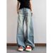 Men's Summer High Quality Ripped Straight Leg Jeans Loose Fitting Casual Retro Trendy Wide Leg Trousers_mkmklike.com