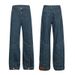 Unique Design Reverse-Wear Pocket Denim Men's Vibe Trendy Brand Split Patchwork Wide-Leg Straight Pants_mkmklike.com