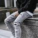 Men's Clothing high quality men's worn out stretch jeans skinny jeans men's jeans_mkmklike.com