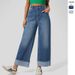 High Waist Straight Leg Jeans For Women - Classic Blue Wide Leg Trousers, Comfortable Stretch Denim Pants For Casual & Office Wear_mkmklike.com