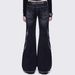 Gothic Dark Style New European And American Jeans With High-waisted Flared Legs, Winter Clothing, Cross-border Harajuku_mkmklike.com