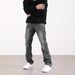 Men's Clothing Retro Washed Distressed Vintage Washed Gray High Street American Retro Jeans - Relaxed Fit Bootcut Denim Pants For Men & Women_mkmklike.com