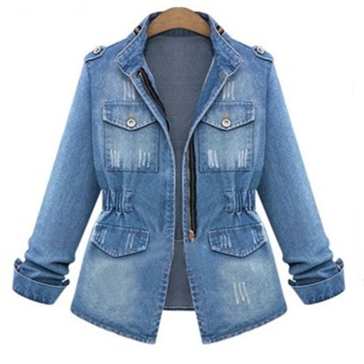women's denim jacket tight slimming denim jacket jacket women's_mkmklike.com