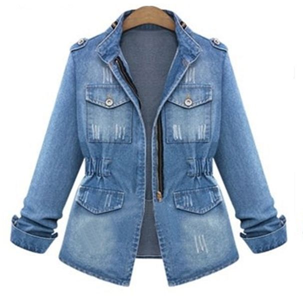 women's denim jacket tight slimming denim jacket jacket women's_mkmklike.com