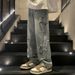 American Star Pants High Street Trendy Brand European And American Style Jeans Men's Loose Straight Wide-leg Pants_mkmklike.com