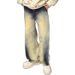 American Spring Autumn New Product, Niche Design, Curved Knife Pants, Washed And Worn Loose Straight Leg Jeans_mkmklike.com