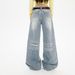 YC&American Retro Loose High-waisted Wide-leg Jeans Distressed Details, Versatile For Autumn And Winter, Women's Long_mkmklike.com