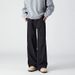 Splicing Black Jeans Men, Loose College Style Wide Straight Leg Pants, Fashionable And Versatile Work Pants For Men_mkmklike.com