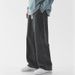 Men's Retro Trendy Straight Leg Jeans American High Street Style mid Waist Drawstring Elastic Loose Casual Summer Pants_mkmklike.com