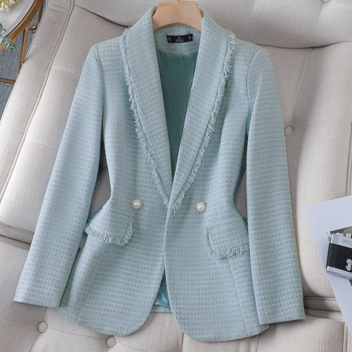 Women's New Style High-end Tops Temperament Tweed Suit For Ladies_mkmklike.com