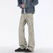 Vintage Washed Split Seam Jeans For Men & Women | Relaxed Fit Mid-Rise Straight Leg Denim Pants With Slight Stretch | Yellow Mud Dye Casual Trousers_mkmklike.com