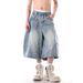 Men's Clothing Streetwise Distressed Denim Jeans - Vintage-Inspired Relaxed Fit Cropped Pants With Raw Hem Detail For Men & Women_mkmklike.com
