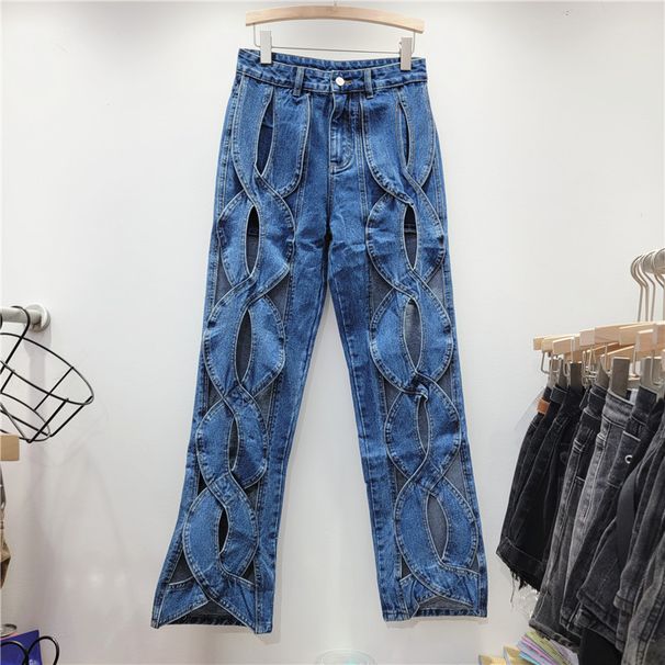 Women's Clothing Jeans For Women In Summer, Thin Style, Niche Design, Ripped Jeans, Retro, High Waist, Slimming, High End Straight Pants_mkmklike.com