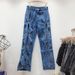 Women's Clothing Jeans For Women In Summer, Thin Style, Niche Design, Ripped Jeans, Retro, High Waist, Slimming, High End Straight Pants_mkmklike.com