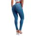 Women's High-Waisted Slim Fit Stretch Jeans - Tapered Bootcut Denim Pants In Classic Blue/Deep Blue (Office & Casual Wear)_mkmklike.com