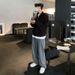 Men's Relaxed Straight Leg Jeans - Winter Fleece-Lined High Street Wide Fit Casual Pants (Black/Grey, M-2xl)_mkmklike.com