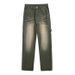 Men's Clothing Summer And Autumn New Individuality Trend Straight Jeans For Men Whitened Casual Style Washed Distressed Jeans For Men_mkmklike.com