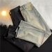 Men's Trendy Distressed Denim Jeans High Street Hip Hop Straight Leg Loose Casual Pants_mkmklike.com