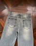 Men's Retro Ripped Straight Leg Jeans Loose Fit Versatile Wide Leg Distressed Pants American High Street Style Cool And Stylish Long Trousers_mkmklike.com