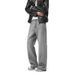 Minimalist Washed Grey Flared Jeans – Relaxed Wide-Leg Trousers For Men (97.8% Cotton Vintage Denim With Subtle Bell-Bottom)_mkmklike.com