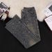 Vintage Washed Blue Jacquard Print Men's Jeans - American Vibe Straight Relaxed Fit With Slight Flare & Deconstructed Hem_mkmklike.com