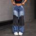 Women's Clothing Patchwork Patchwork Denim High Waist Tight Hip Raw Edge Women's Straight Denim_mkmklike.com