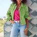 Women's Slim-Fit Denim Jacket – Vibrant Summer Colors, Lightweight & Stylish For Casual & Streetwear Looks_mkmklike.com