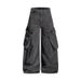 2025 American Retro Pocket Pleated Curved Blade Cargo Pants Men's Trendy Cleanfit Casual Straight Wide Leg Pants_mkmklike.com