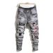 Men's Slim Fit Straight Leg Jeans Midweight Heavy Duty Patchwork Ripped Graffiti Long Pants_mkmklike.com