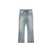 Vintage Ice Blue Cream Washed Jeans – Relaxed Fit Cat Whisker Distressed Flared Denim Pants (S/M/L/Xl)_mkmklike.com