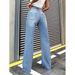 ELLE 2025 New Design Washed Casual Straight Jeans Women, Loose Trendy Versatile Long Pants For Cross-Border Trade_mkmklike.com