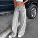 Women's Clothing Retro Low Waist Non Elastic Washed Straight Jeans Women's Wide Leg Denim Pants_mkmklike.com