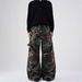 High-End Patchwork Wrinkled Jeans Men's Trendy American High Street Loose Camouflage Green Straight-Leg Cargo Motorcycle_mkmklike.com