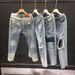 Men's Clothing Trendy Pants Slim Light Color Nine Point Skinny Pants_mkmklike.com