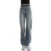 Clair Clair Scimitar Jeans For Women 2025 Spring And Autumn New High Waist Draped Straight Scythe Narrow Version Blue Wide Leg Pants_mkmklike.com