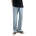Nordmann Light Blue Jeans For Men, Spring Autumn, Straight Loose Wide-Leg Pants, Korean Style, Trendy And Cool, Draped Casual_mkmklike.com