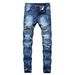Men's Clothing Ripped Skinny Jeans Men's Slim Stretch European And American Motorcycle Jeans_mkmklike.com