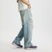 Men's Clothing Men's Ice Silk Ripped Jeans - Summer Breathable Straight Leg Pants, American Style Loose Fit Lyocell Wide Leg Trousers (Light Blue)_mkmklike.com